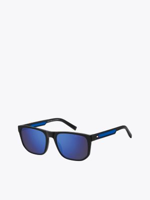 Sporty Square Sunglasses, Navy / Blue Lens