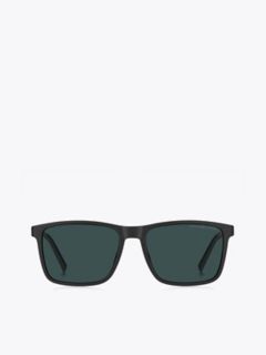 Sporty Rectangle Sunglasses — Black / Grey 2