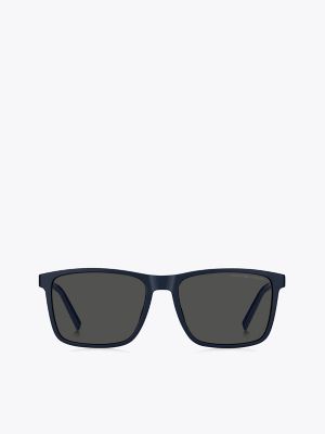 Sporty Rectangle Sunglasses, Navy / Red