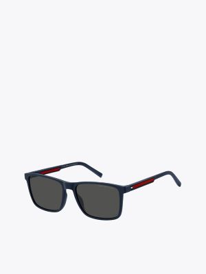 Sporty Rectangle Sunglasses, Navy / Red