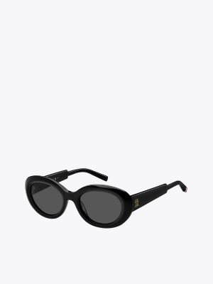 Modern Prep Oval Sunglasses, Black