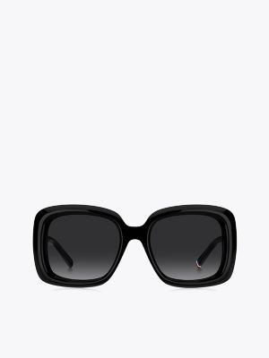 Женские солнцезащитные очки Tommy Hilfiger Square-Frame Sunglasses, цвет: Чёрный — фото 2