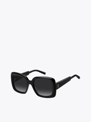 Square-Frame Sunglasses, Black