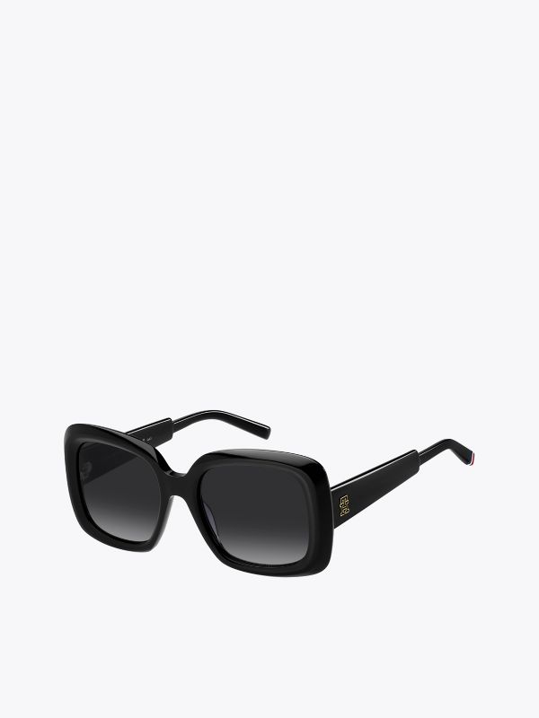 Square-Frame Sunglasses — Black