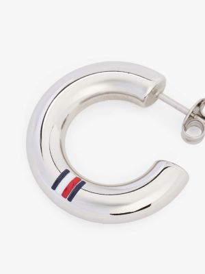 Circle Logo Earring, Silver