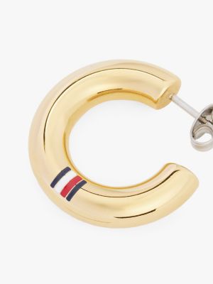 Circle Logo Earring, Gold Plated