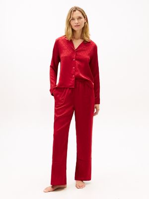 Allover Monogram Print Sleep Set, Regatta Red