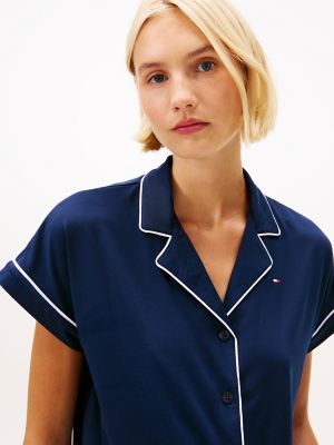 Женские брюки Tommy Hilfiger Contrast Trim Shirt & Short Sleep Set — фото 2
