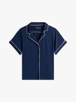 Женские брюки Tommy Hilfiger Contrast Trim Shirt & Short Sleep Set — фото 5
