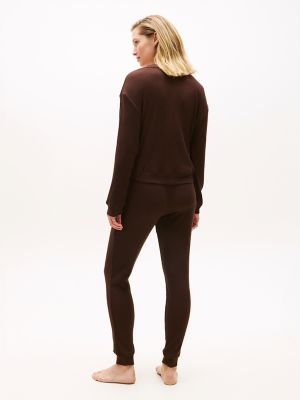 【新品未開封 在庫ラスト】RIB KNIT LOUNGE SET / BROWN Rib-Knit Sweatshirt & Jogger Lounge Set | Tommy Hilfiger