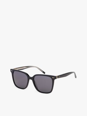 Square-Frame Sunglasses, Black
