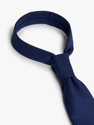 Мужские галстуки Tommy Hilfiger Solid Herringbone Tie, цвет: Тёмно-синий — фото 3