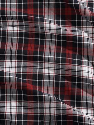 Plaid Print Comforter Set, White / Red / Navy Blue