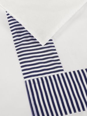Striped Border Comforter Set, Navy / White