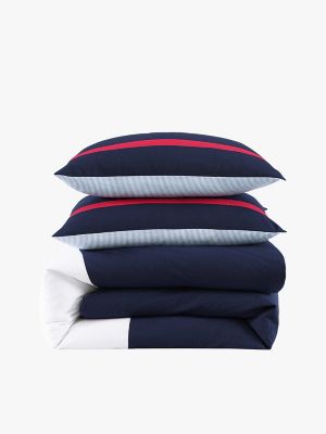 Signature Flag Print Comforter Set, Navy / Red White
