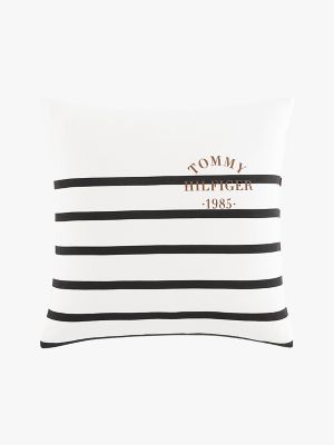 Hilfiger Logo Stripe Pillow, Ivory / Dark Night Navy