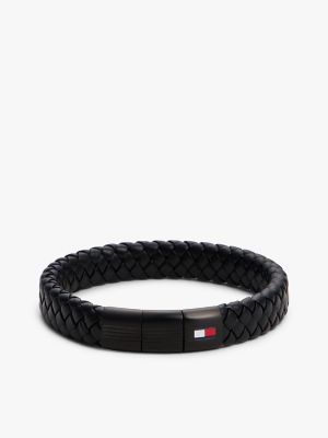 Braided Leather Bracelet, Black