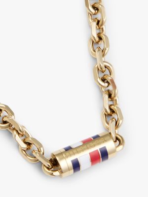 Мужское колье Tommy Hilfiger Signature Stripe Chain Link, цвет: Золотой — фото 2