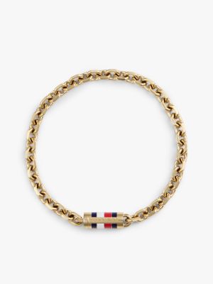 Signature Stripe Chain Link Bracelet, Gold