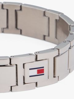 Stripe Accent Flat-Link Bracelet — Silver 2
