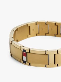 Stripe Accent Flat-Link Bracelet — Gold 3
