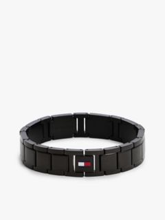 Stripe Accent Flat-Link Bracelet — Black 2