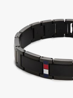 Stripe Accent Flat-Link Bracelet — Black 3