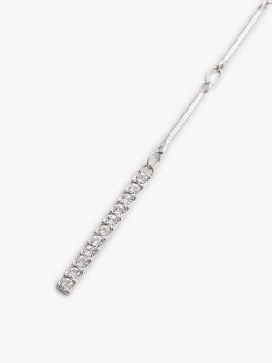Женское колье Tommy Hilfiger Crystal Accent Lariat, цвет: Серебряный — фото 3