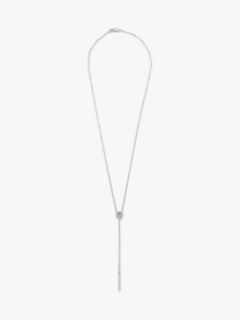 Crystal Accent Lariat Necklace — Silver 1