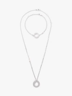 Shimmer Necklace & Bracelet Gift Set — Silver 1