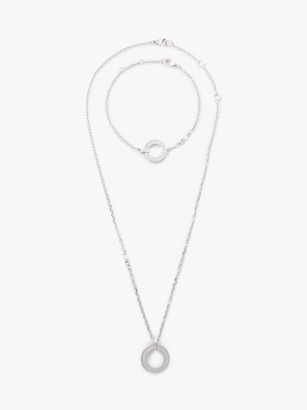 Shimmer Necklace & Bracelet Gift Set — Silver