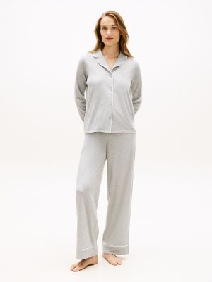 Long Sleeve Shirt & Pant Sleep Set, Heather Grey