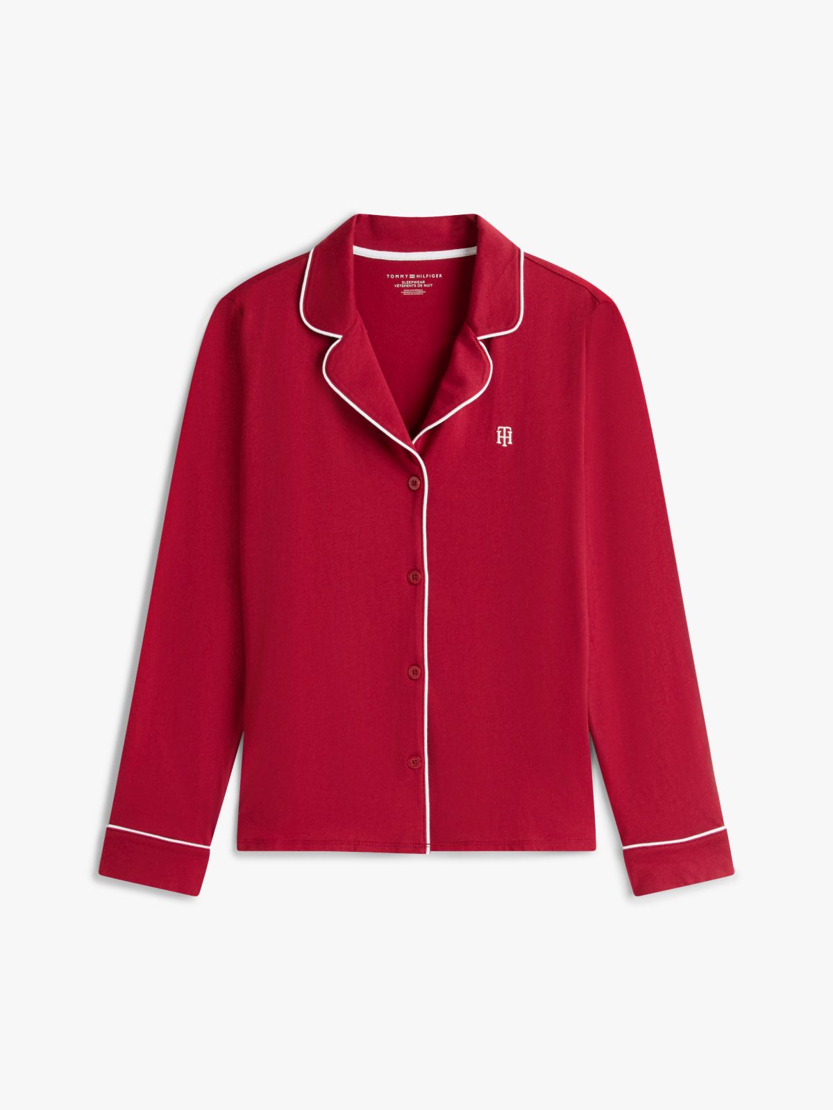 Long Sleeve Shirt & Pant Sleep Set — Garnet