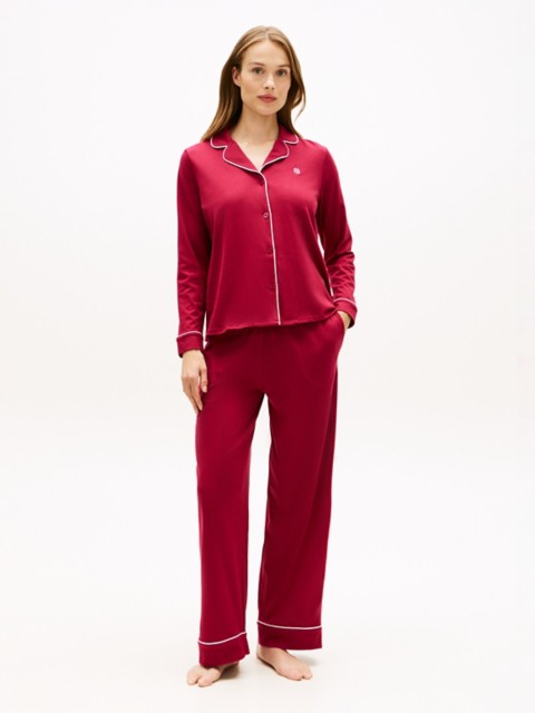 Женские аксессуары Tommy Hilfiger Long Sleeve Shirt & Pant Sleep Set