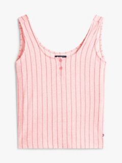 Cropped Tank Top & Pant Sleep Set — Blossom Pinstripe 5