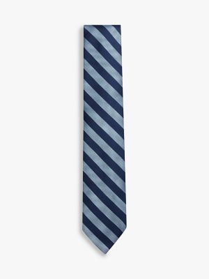 Diagonal Stripe Silk-Blend Tie, Light Blue