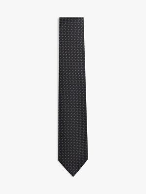 Geometric Silk-Blend Tie, Black