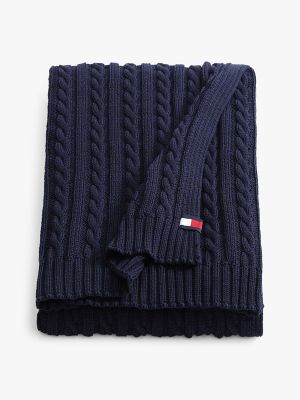 Cable Knit Blanket, Navy