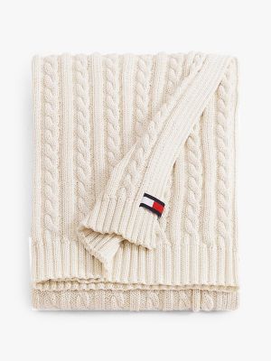 Cable Knit Blanket, Ivory