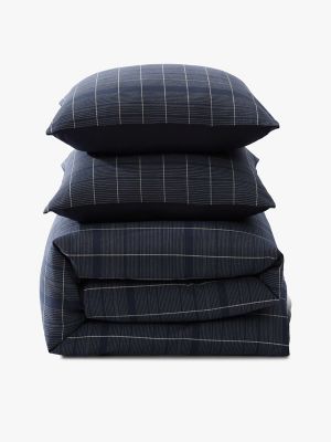 Windowpane Check Duvet Set, Blue