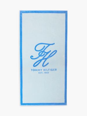 Colorblock Monogram Beach Towel, Light Blue