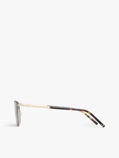 Metal Square Frame Sunglasses — Black Gold 2