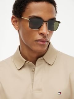 Metal Square Frame Sunglasses — Black Gold 3