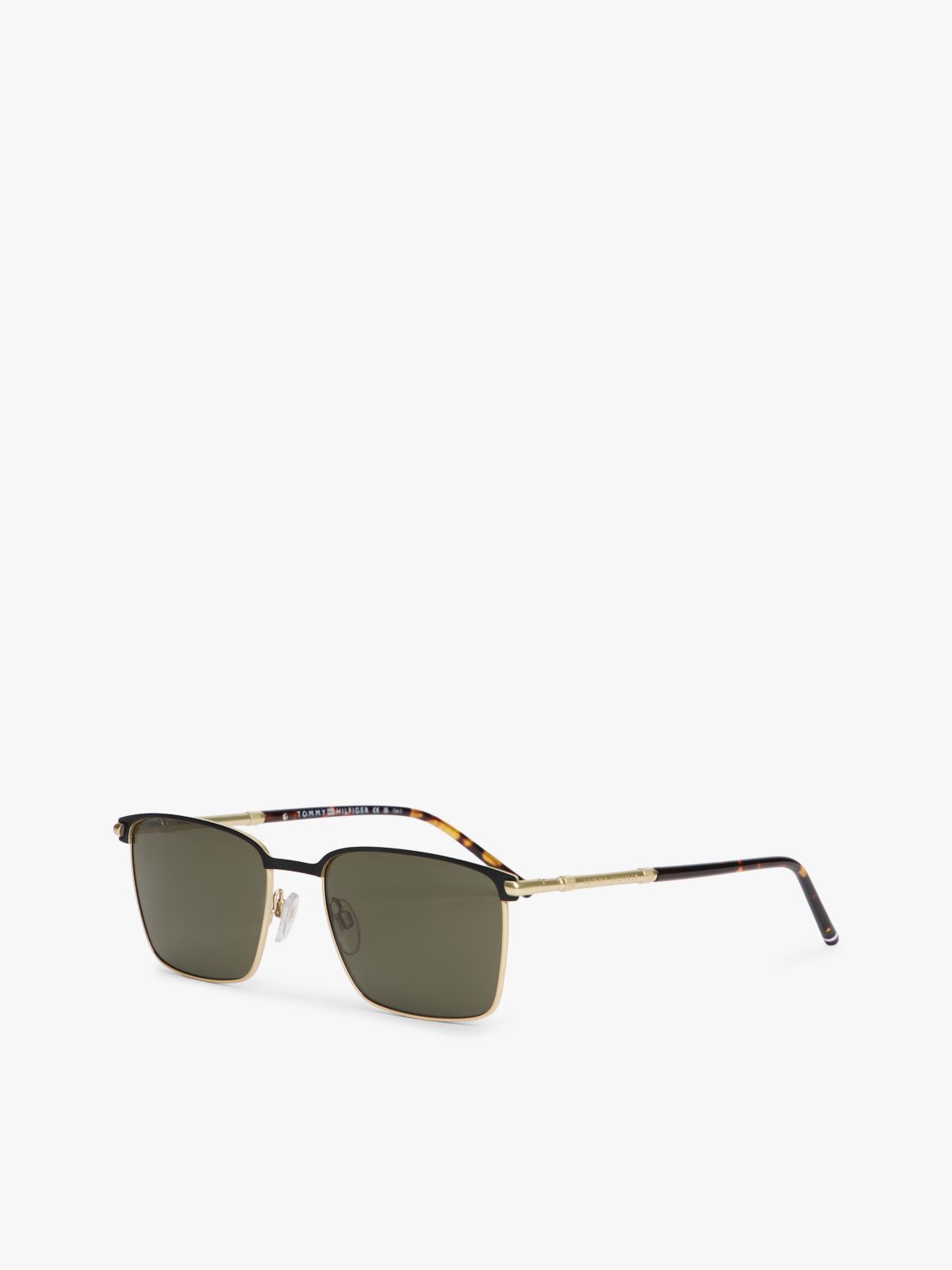 Metal Square Frame Sunglasses — Black Gold