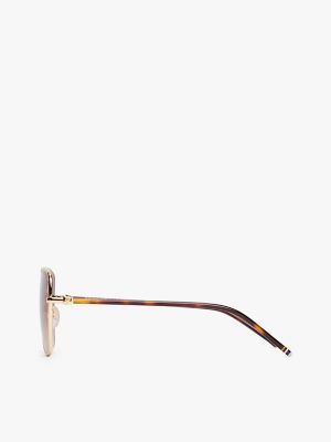 Женские солнцезащитные очки Tommy Hilfiger Metal Butterfly Frame Sunglasses, цвет: Розовое золото — фото 2