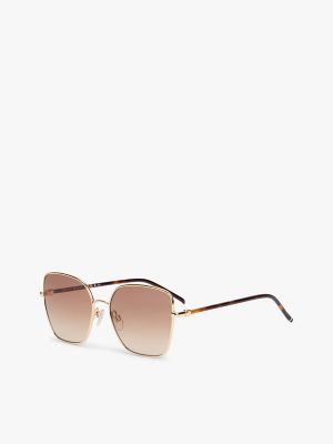Metal Butterfly Frame Sunglasses, Rose Gold