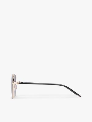 Женские солнцезащитные очки Tommy Hilfiger Metal Butterfly Frame Sunglasses, цвет: Золотой — фото 2