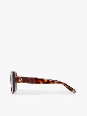 Женские солнцезащитные очки Tommy Hilfiger Bold Butterfly Frame Sunglasses, цвет: Гавана — фото 2