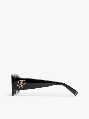 Женские солнцезащитные очки Tommy Hilfiger Bold Rectangular Frame Sunglasses, цвет: Чёрный — фото 2
