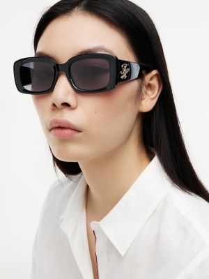 Женские солнцезащитные очки Tommy Hilfiger Bold Rectangular Frame Sunglasses, цвет: Чёрный — фото 3